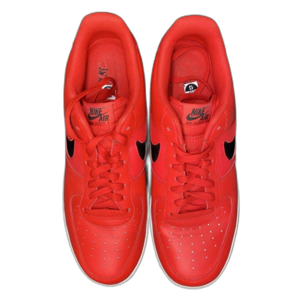Nike Red Air Force 1 \'07 LV8 Cut Out Swoosh University Red Men\'s Sneakers 13